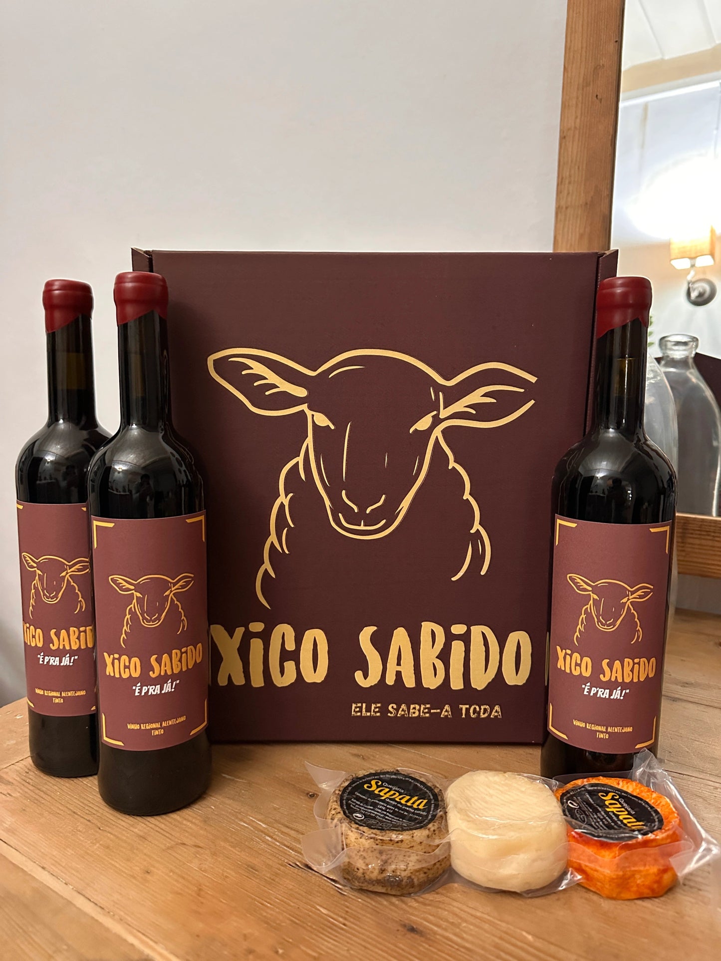 Caixa Sabido Premium - 3 Tintos + 3 quejos especiais - Xico Sabido